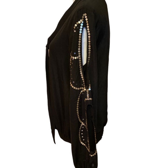 Vintage Rampage long sleeve blouse embellished with gold sequins on open sleeves - Picture 1 of 5